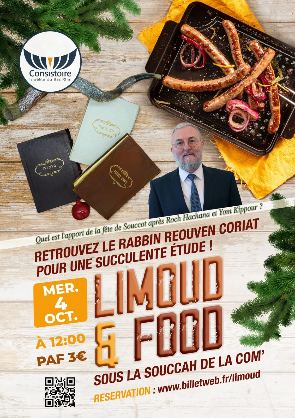 Affiche : SOUCCOTH 5784 - LIMOUD & FOOD