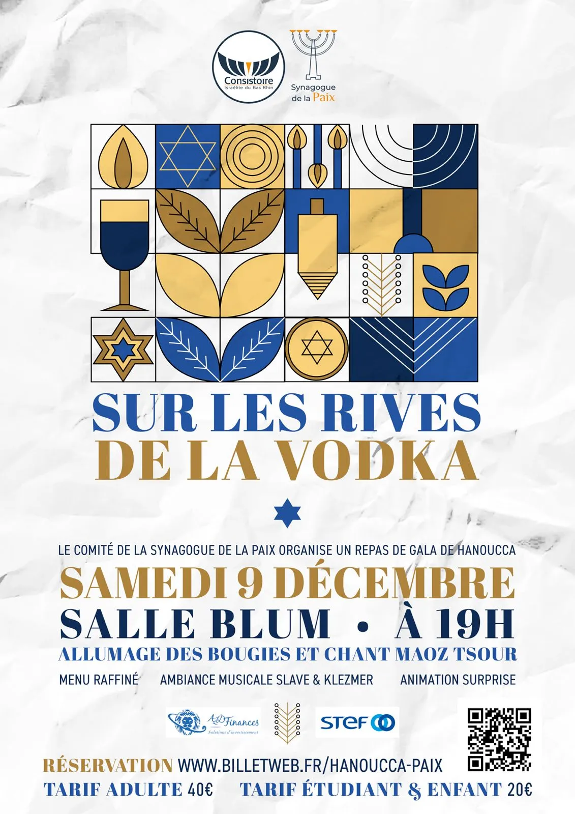Affiche : HANOUCCA 5784 - REPAS DE GALA - COMITÉ DE LA PAIX