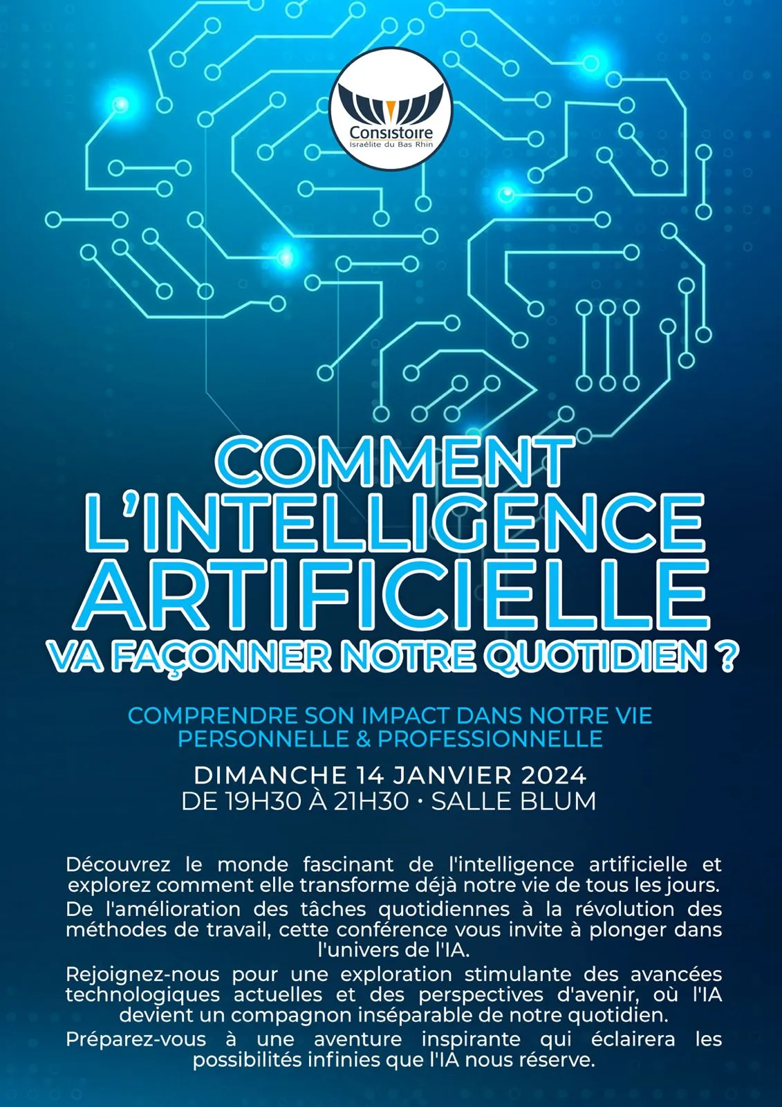 Affiche : CONFÉRENCE "L'INTELLIGENCE ARTIFICIELLE"