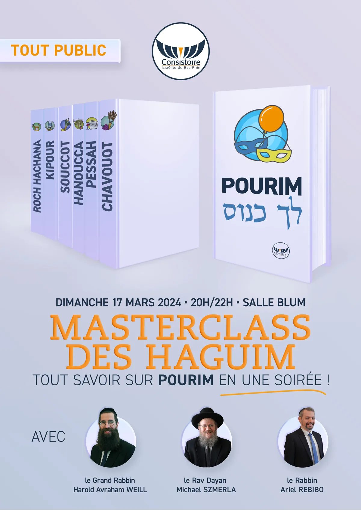 Affiche : POURIM 5784 - MASTERCLASS DES HAGUIM