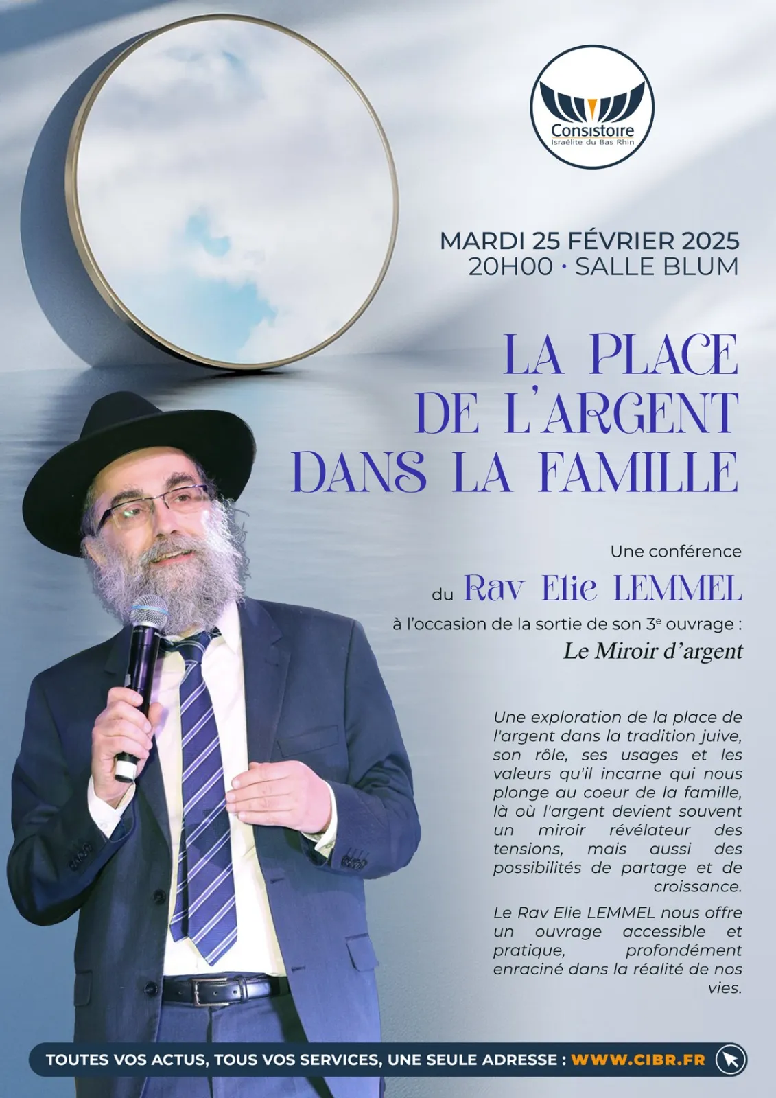 Affiche : CONFÉRENCE DU RAV ELIE LEMMEL
